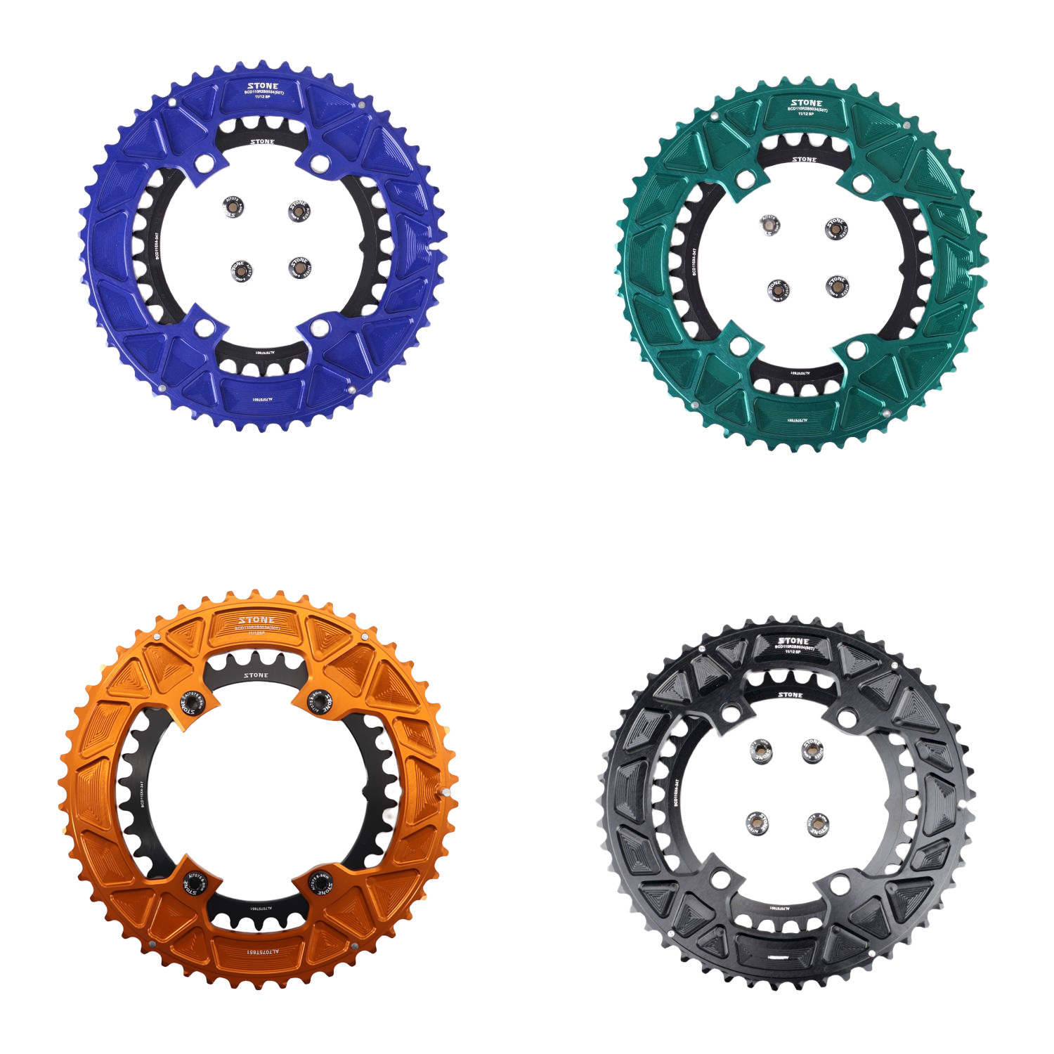 Stone 110bcd Round Double Chainring for Shimano 105 R7100 UT R8100