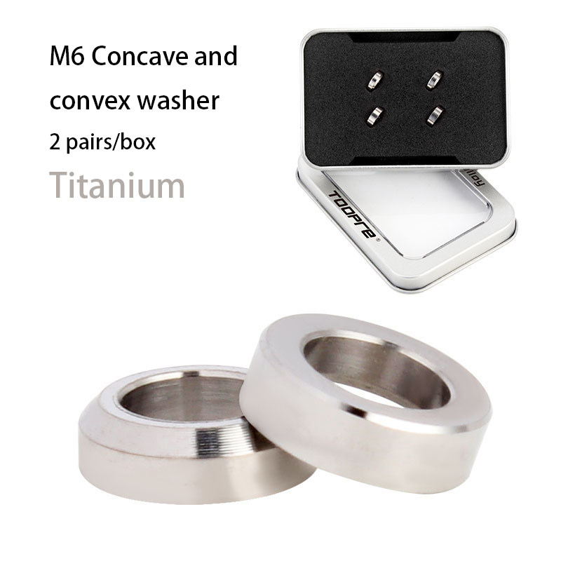 TOOPRE Mountain Bike M6 Titanium Alloy Concave-Convex Washer Disc Brake Caliper XT Disc Brake Fixed XTR Screw Washer