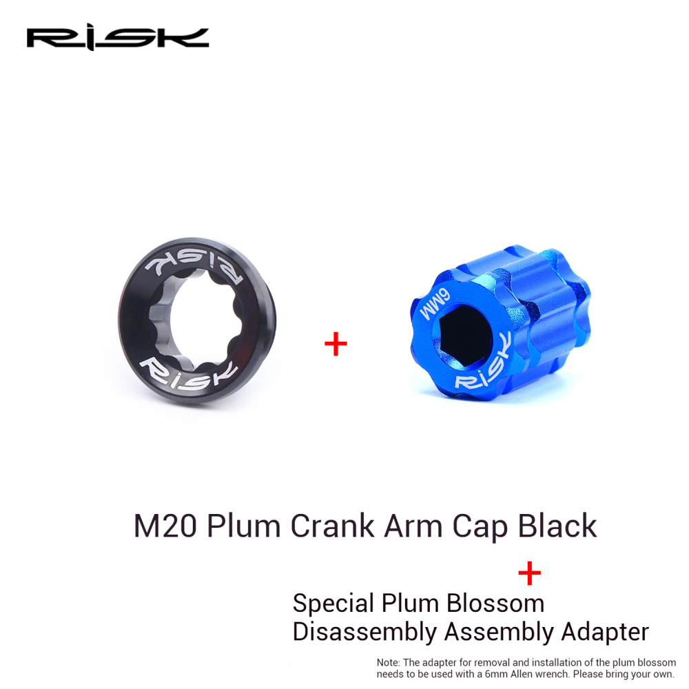 RISK Bicycle Crank Arm Cap Hollow Integrated Chainring for Mountain Bike Aluminum Alloy Crank Screws BB Axle Crank