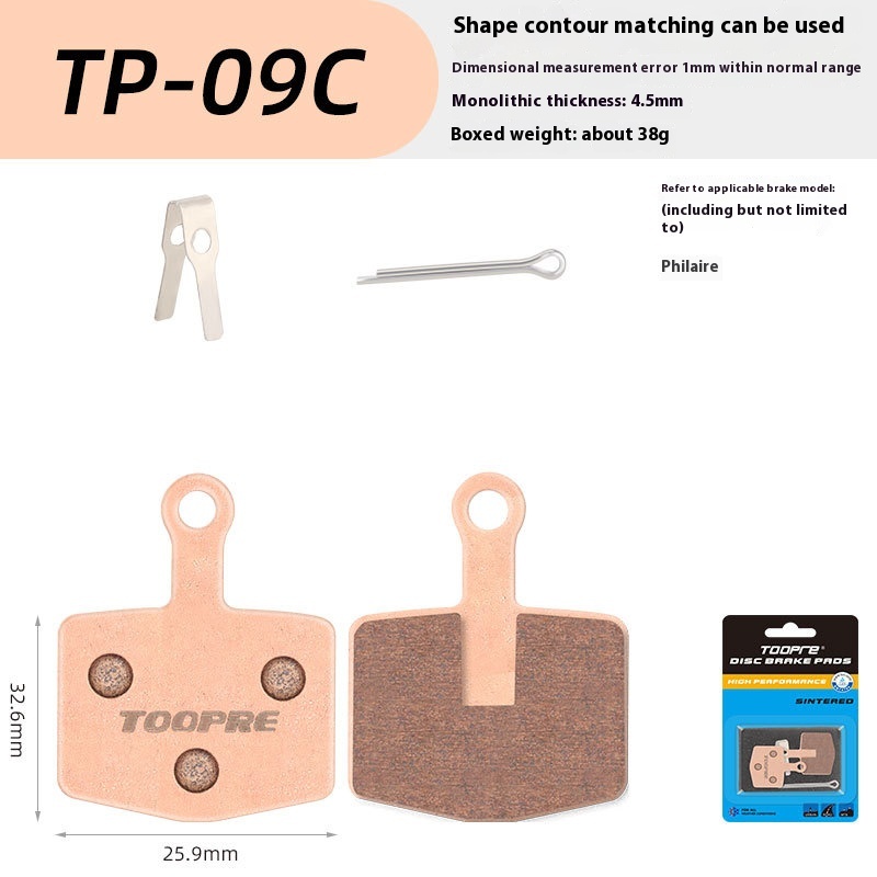 TOOPRE Bicycle Metal Sintered Lining for Mountain Bikes Road Bikes Electric Scooters Disc Brakes