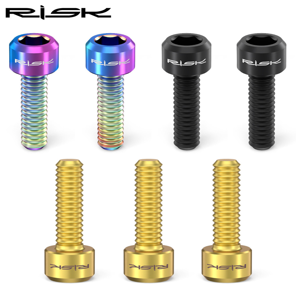RISK M6x16/18/20 Mountain Bike Disc Brake Caliper Fixing Screws Titanium Alloy Brake Screws