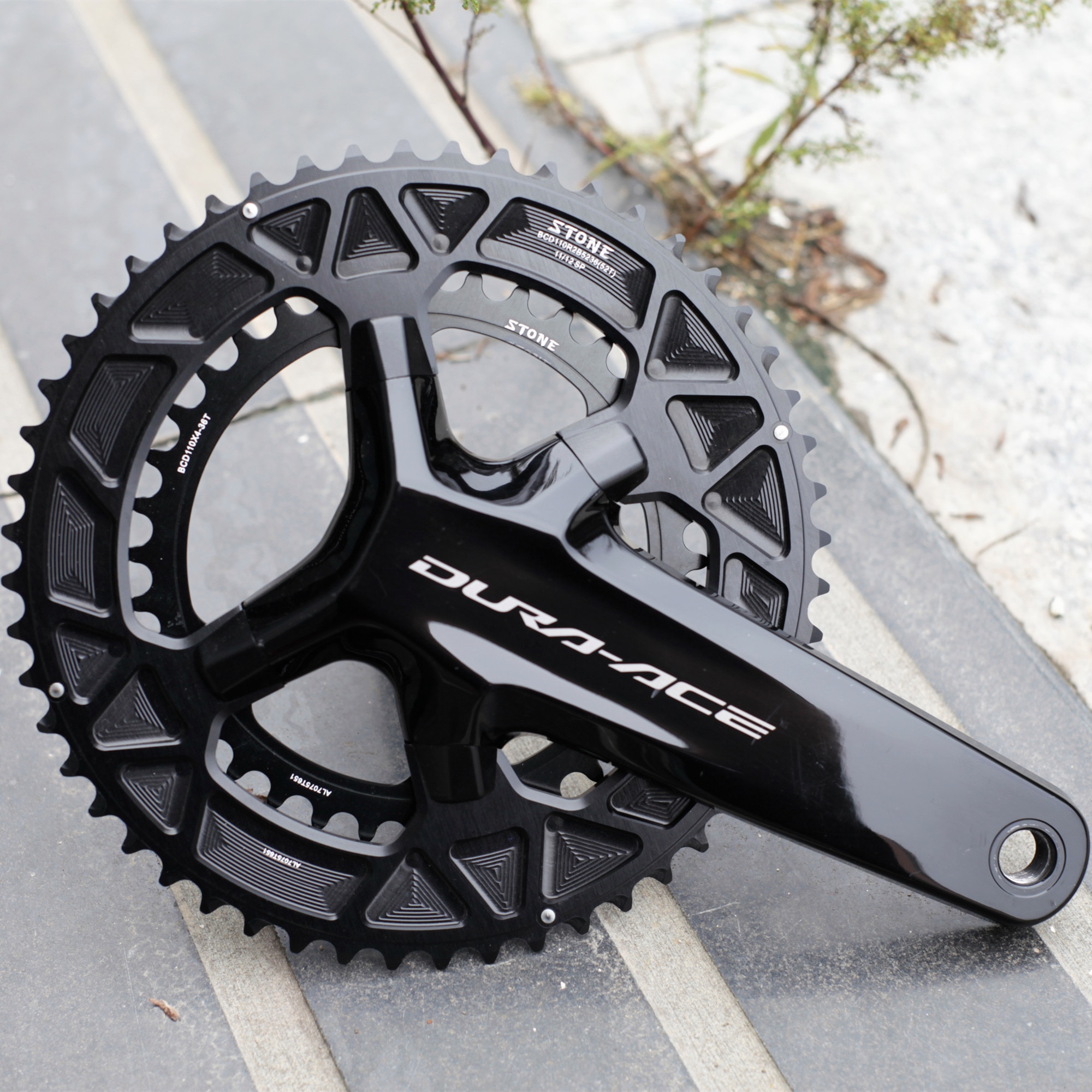 Stone 110bcd Round Double Chainring for Shimano 105 R7100 UT R8100