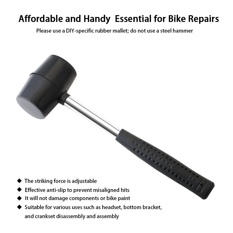 TOOPRE Bicycle Maintenance Rubber Hammer Tool for Bottom Bracket Installation and Disassembly Mountain Bike Repair Rubber Mallet
