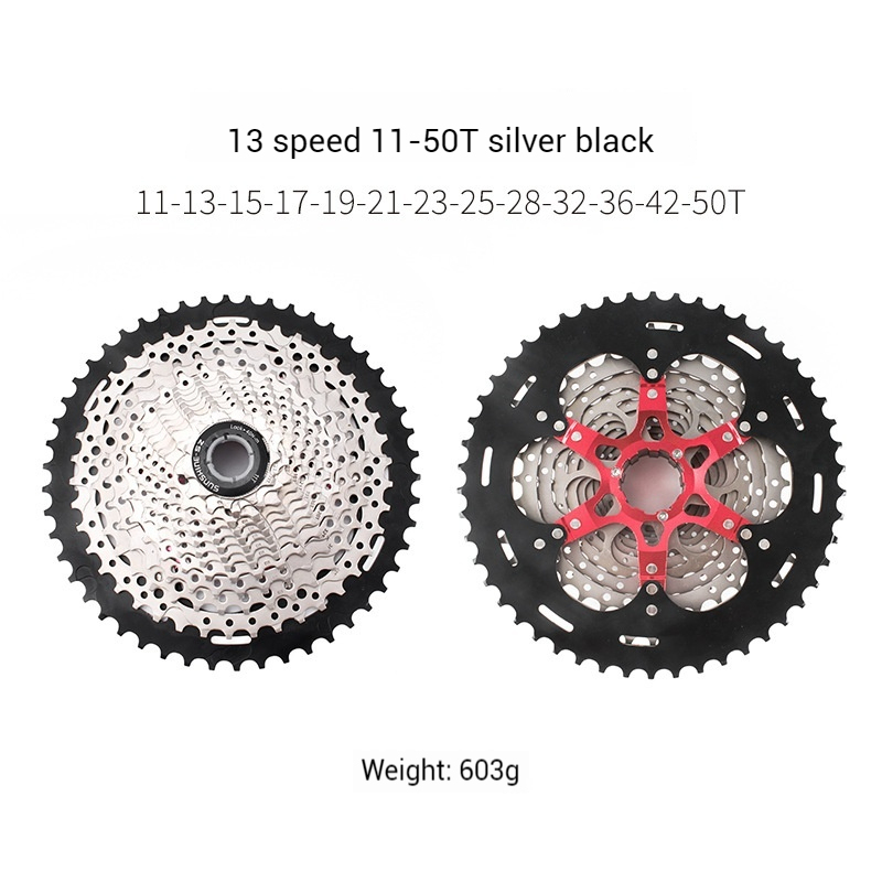 SUNSHINE HG Mountain Bike Cassette flywheel 7 / 8 / 9 / 10 / 11 / 12 / 13 Speed 11-28T 30T 32T 34T 36T 40T 42T 46T 50T 51T 52T High-Strength Steel Freewheel Compatible with Shimano SRAM MTB