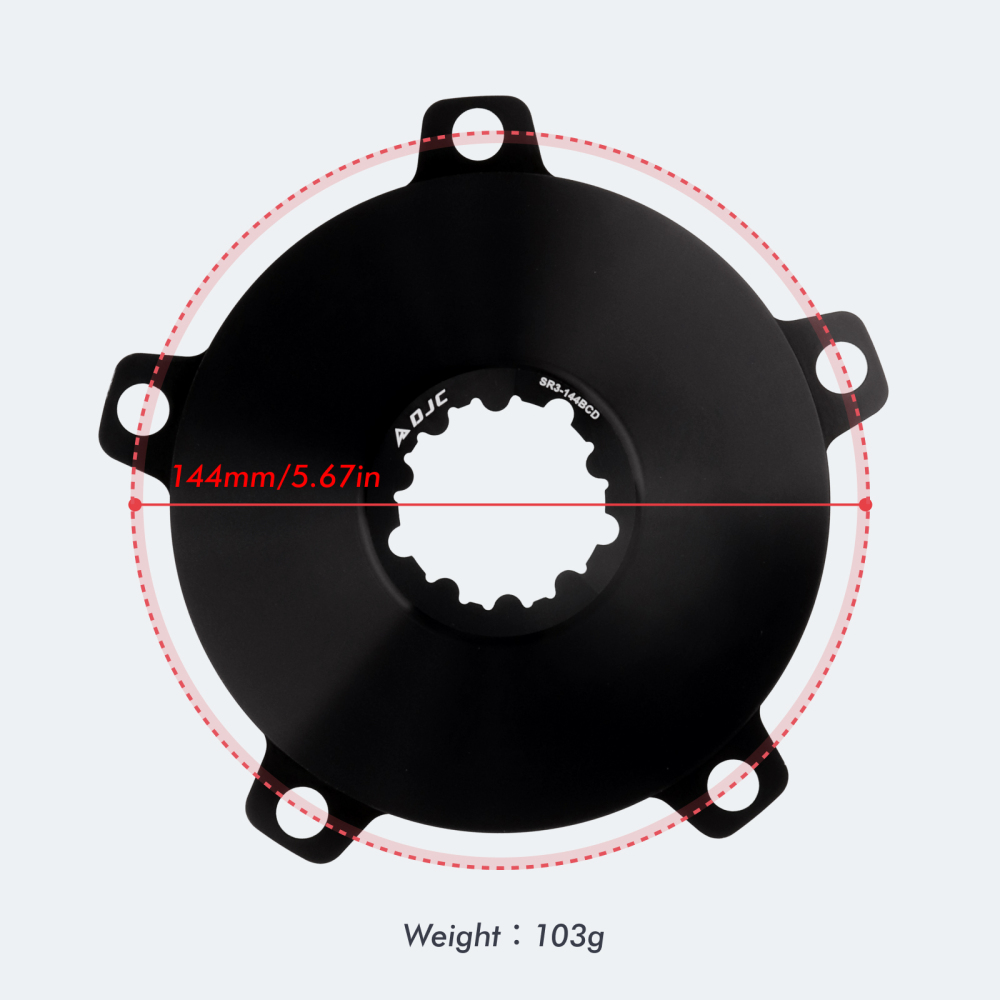 DJC 144BCD Round Chainring Fixed Gear Fixie Track Bike 47T 49 51 53 55 57 59 61T Chainwheel Spider for Sram 144 Bcd 1/2*1/8