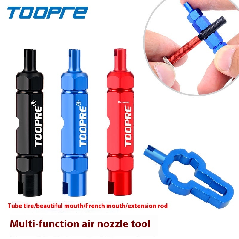 TOOPRE Bicycle Multi-function American Valve Core Tool Presta Valve Tire Valve Extension Rod Disassembly Wrench