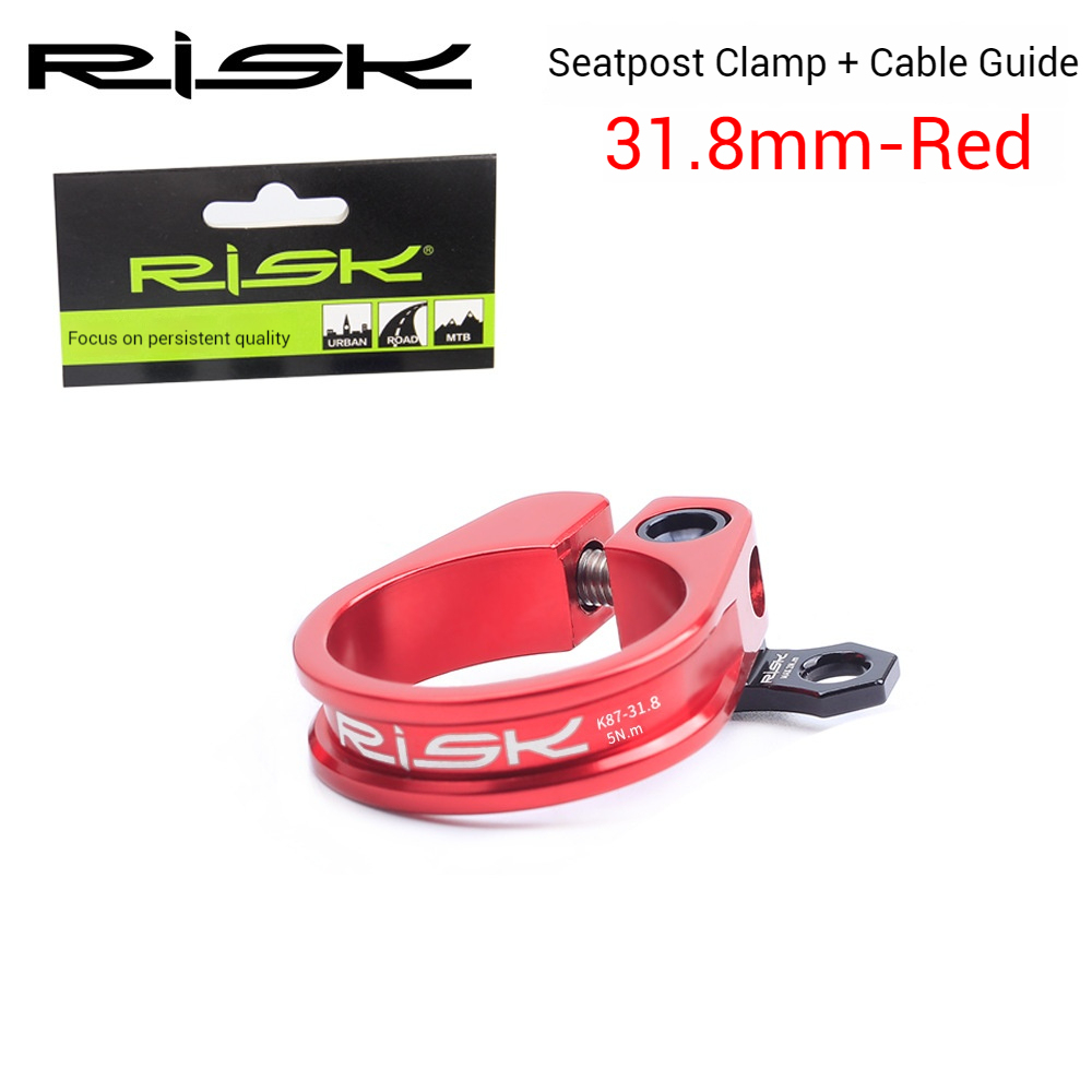 RISK K87 Mountain/Road Bike Seatpost Clamp with Quick Release Seat Tube Clamp Ring 31.8/34.9mm