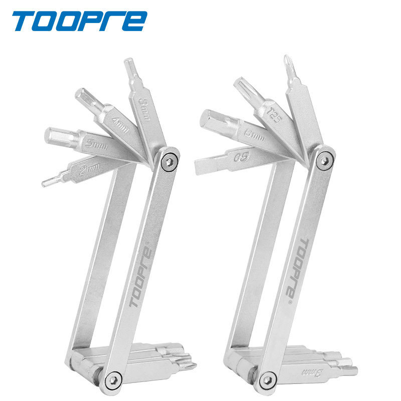 TOOPRE Bicycle Repair Tool Kit for Mountain Bikes Multi-functional Repair and Disassembly Set with Hex Screwdrivers and Wrenches