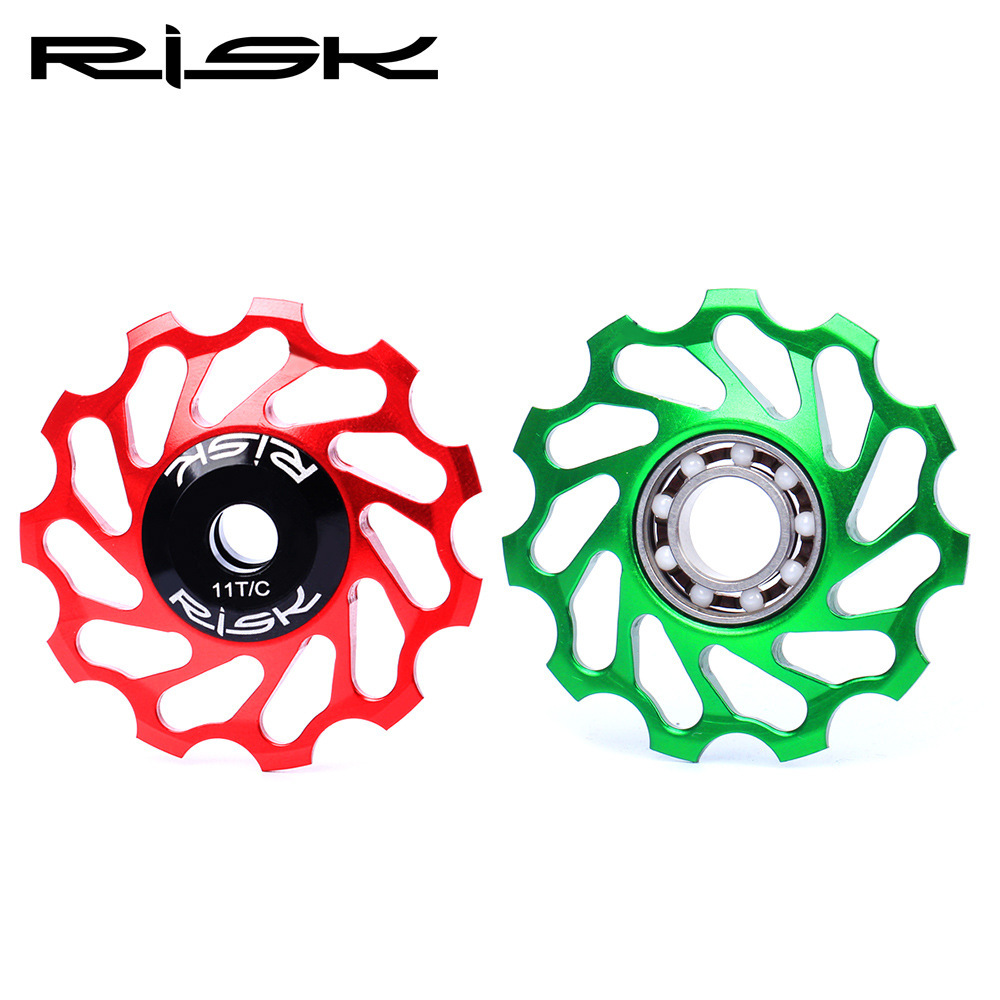 RISK Mountain/Road Bike Ceramic Rear Derailleur Guide Pulley 11T Aluminum Alloy Bearing Pulley Wheel