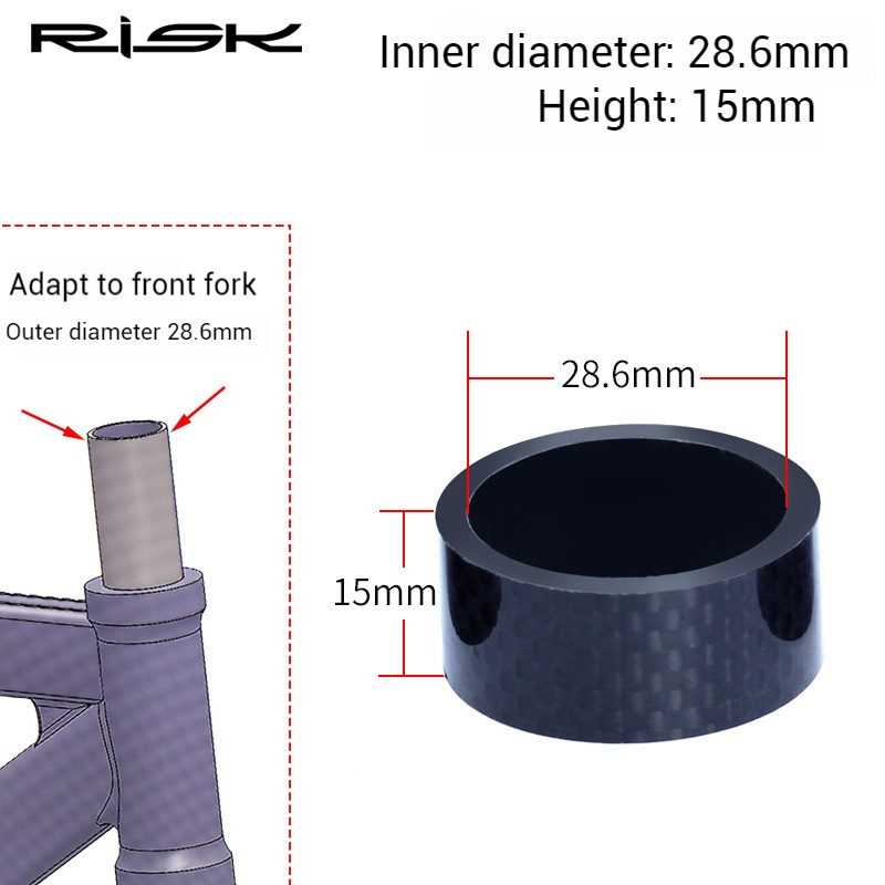 RISK Road Bike 28.6mm/31.8mm Fork Headset Carbon Fiber Washer OD2 Spacer Ring