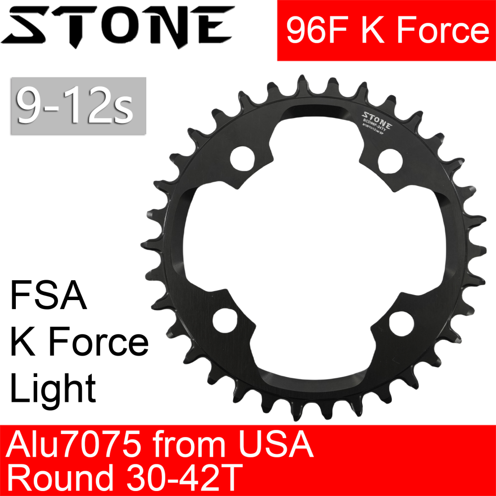 Stone Round Chainring 96BCD for Fsa K Force Light 2020 30t 32 34t 36 38t 40 42T Narrow and Wide Bike Chainwheel 96 BCD