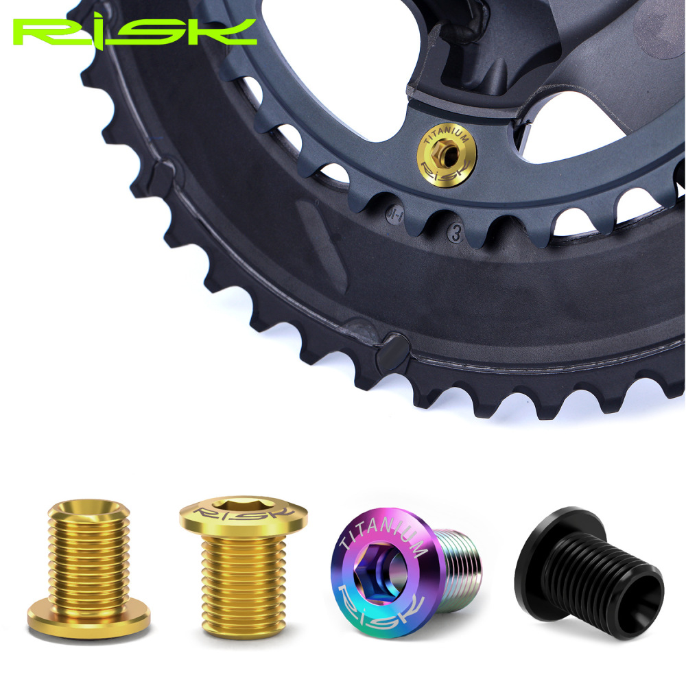 RISK road bike titanium alloy chainring bolts kit for 5800, UT6800, R8000, DA9000, R9100.