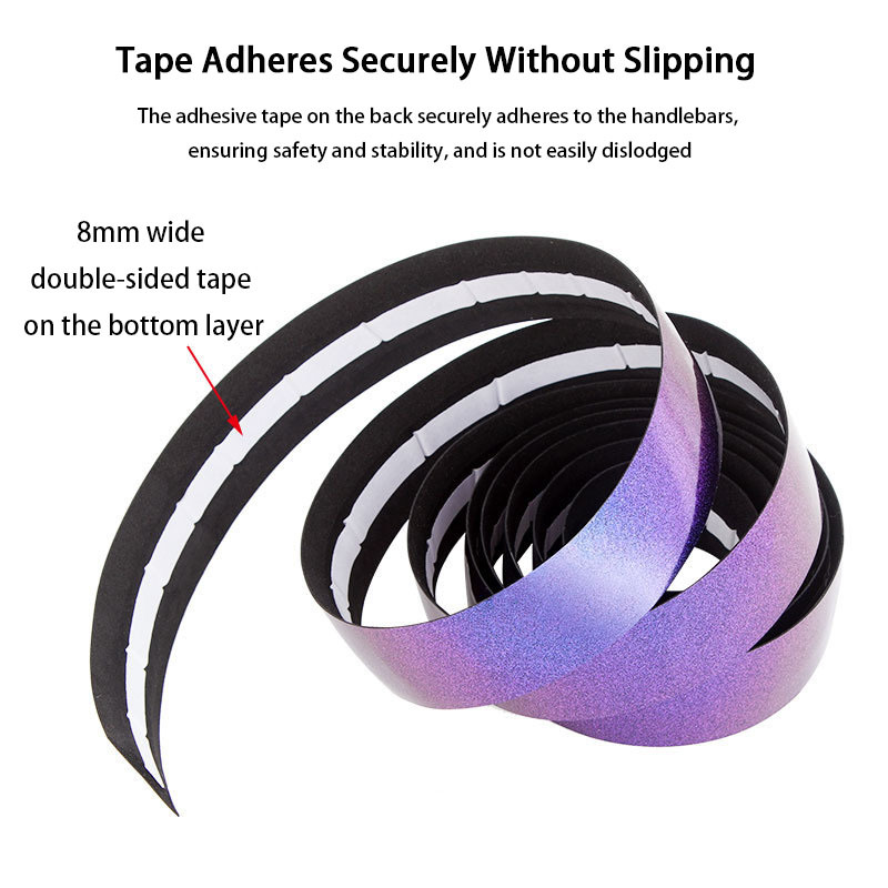 TOOPRE Road Bike Handlebar Tape Color-Changing Sweat-Wicking Anti-Slip Curved Bar Tape Colorful Aurora Gradient
