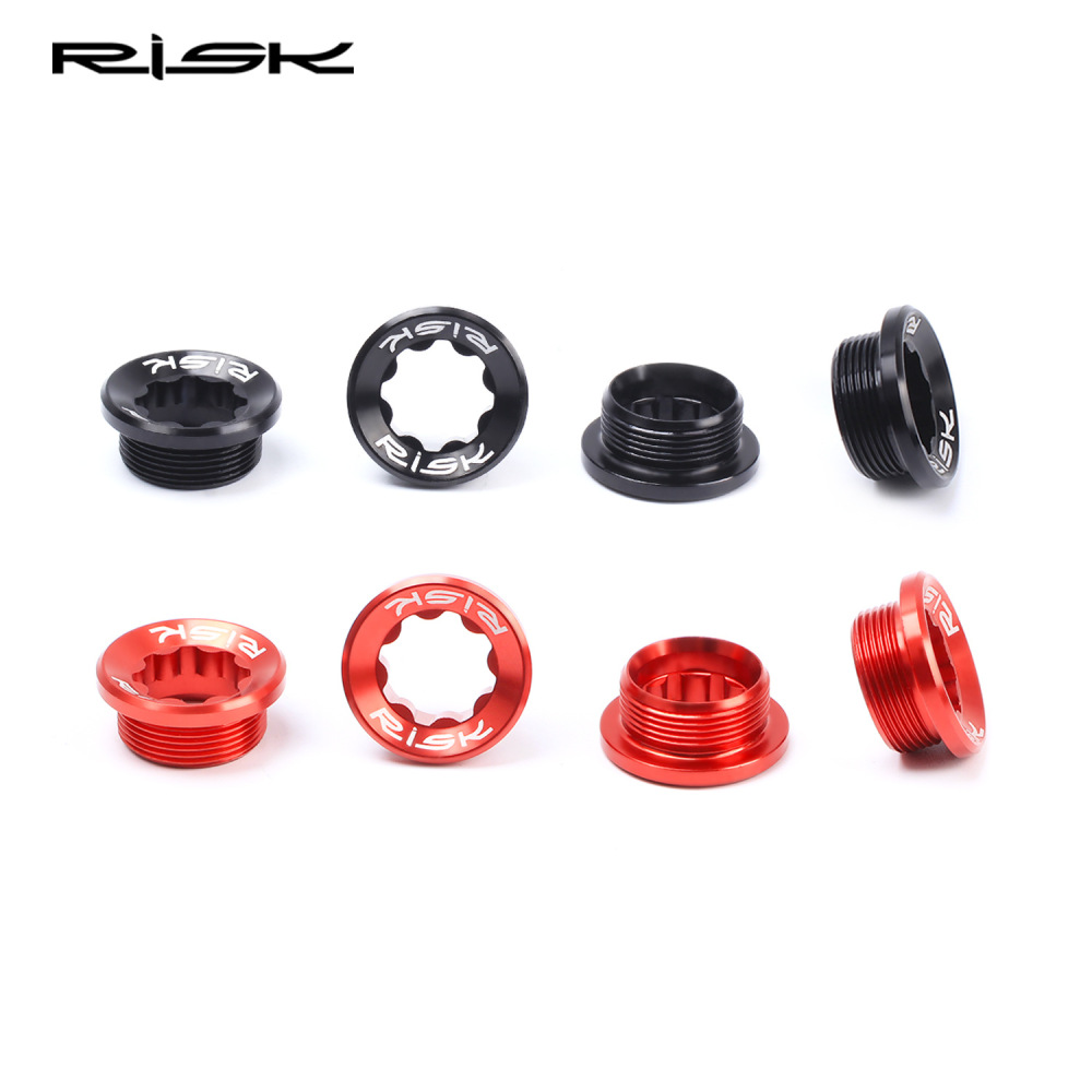 RISK Bicycle Crank Arm Cap Hollow Integrated Chainring for Mountain Bike Aluminum Alloy Crank Screws BB Axle Crank