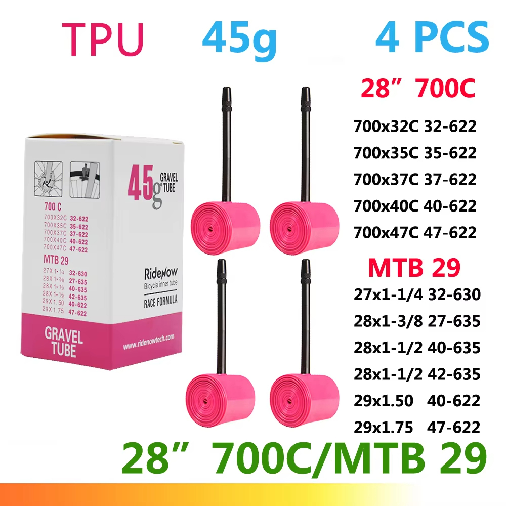 RideNow Ultralight Bike Inner Tube 700c Road Bicycle TPU Inner Tube tire 45mm 65mm 85mm French Valve Bike inner Tubes MTB gravel presta valve