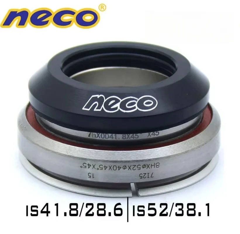 Neco Bearing Headset for Avanti 41.8  52mm 28.6 38.1mm Tapered Form Road Bike MTB Bike Is41.8/28.6 Is52/38.1