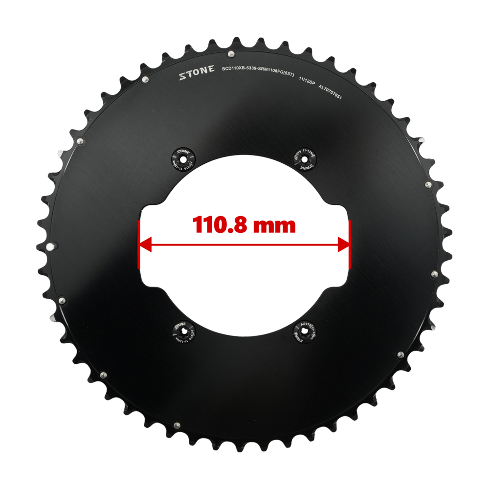Stone Double Chainring 110BCD for SRM PowerMeter PM7 PM9 Crankset 5800 6800 4700 9000 Round Aero 50 34T 52 36T 53 39T 54 40T Road Bike