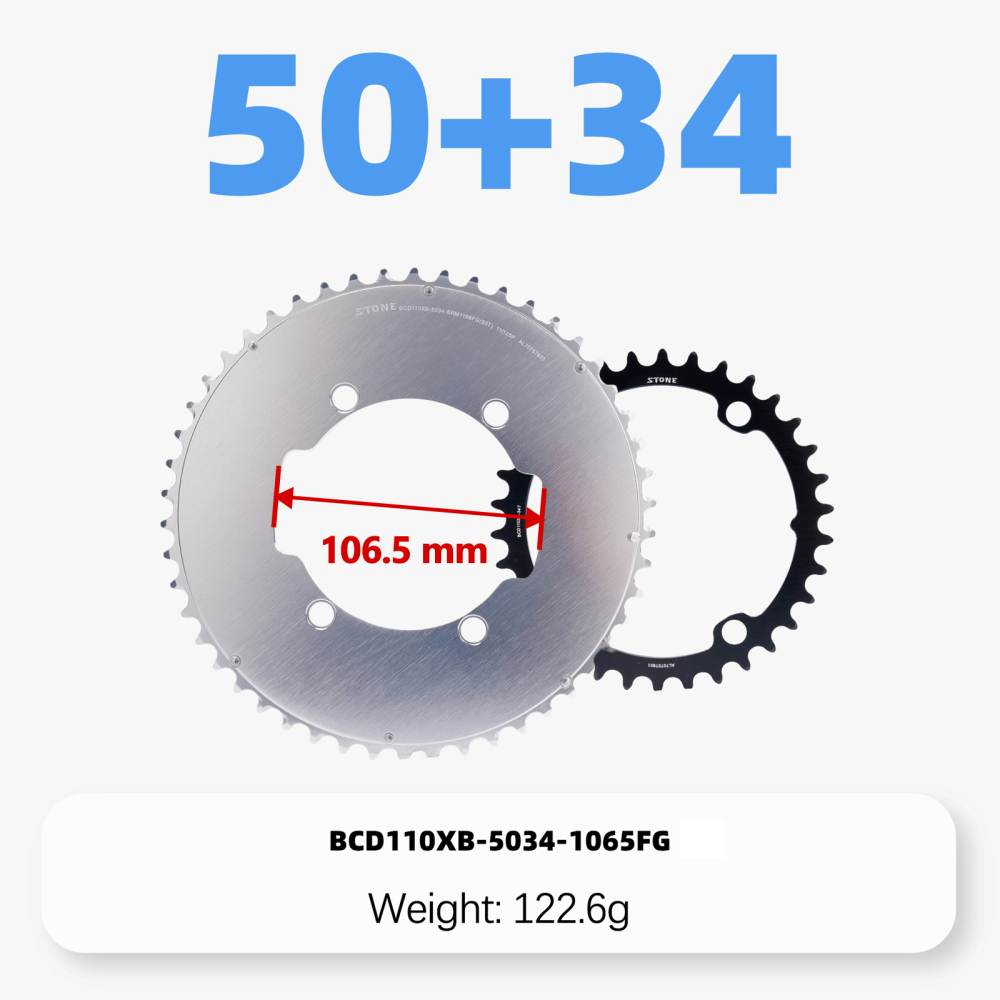 Stone Double Chainring 110BCD for SRM PowerMeter PM7 PM9 Crankset 5800 6800 4700 9000 Round Aero 50 34T 52 36T 53 39T 54 40T Road Bike