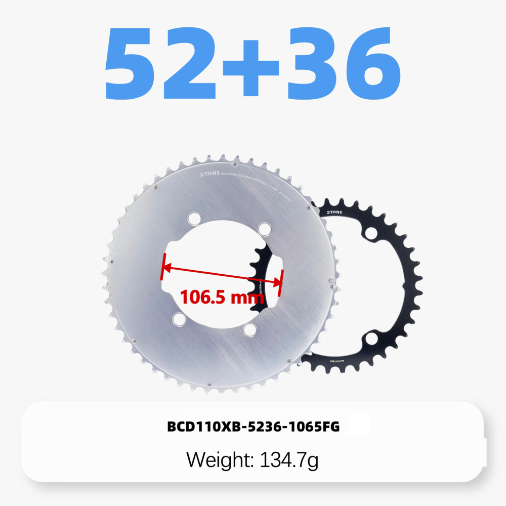 Stone Double Chainring 110BCD for SRM PowerMeter PM7 PM9 Crankset 5800 6800 4700 9000 Round Aero 50 34T 52 36T 53 39T 54 40T Road Bike