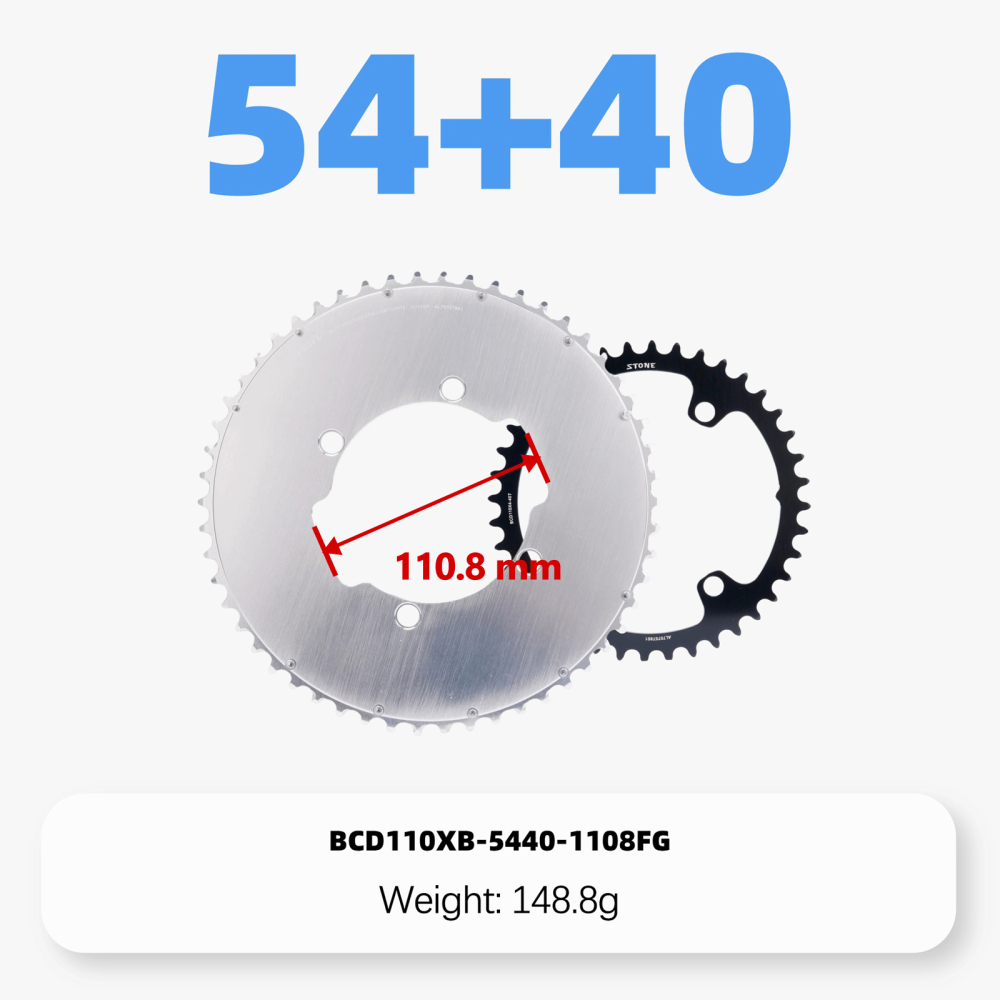 Stone Double Chainring 110BCD for SRM PowerMeter PM7 PM9 Crankset 5800 6800 4700 9000 Round Aero 50 34T 52 36T 53 39T 54 40T Road Bike