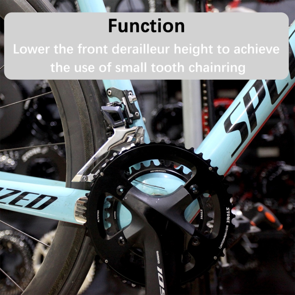 STONE Road Bike Front Derailleur Extender adapter convertor for SHIMANO 105 R7000 ULTEGRA R8000 Dura ACE R9100 Chainrings 10/11S Speed
