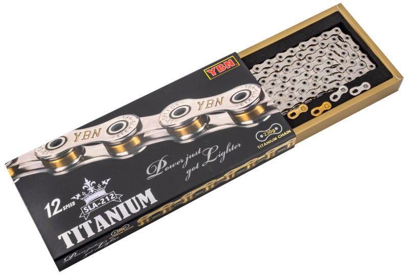YBN SLA 212 S2 Titanium 12-Speed Chain Hollow Pin SLA212 road bike MTB gravel bike chain super ultra durable lifespan chain 12 speed 11 12s SLA211