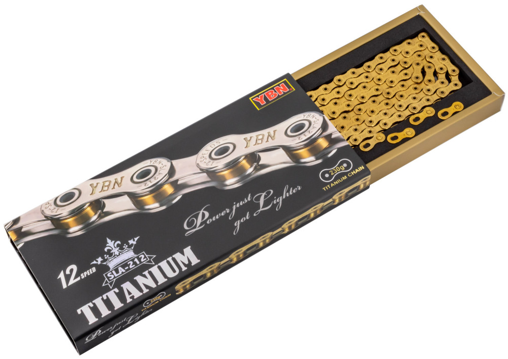 YBN SLA 212 S2 Titanium 12-Speed Chain Hollow Pin SLA212 road bike MTB gravel bike chain super ultra durable lifespan chain 12 speed 11 12s SLA211