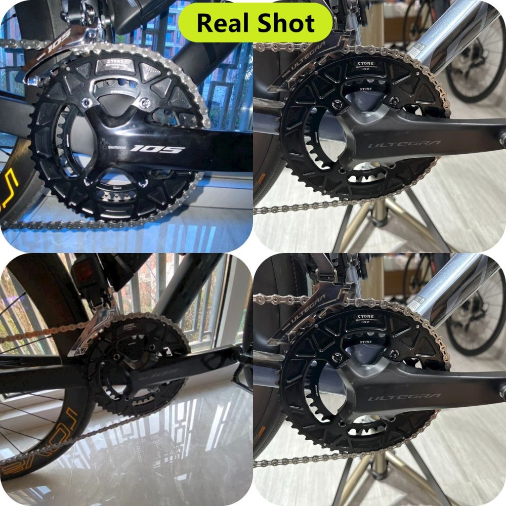 Stone 110bcd Round Double Chainring for Shimano 105 R7100 UT R8100 DA R9200 Di2 Road Bike 58 55 52 36T 53 39 54 40 50 34 48 46