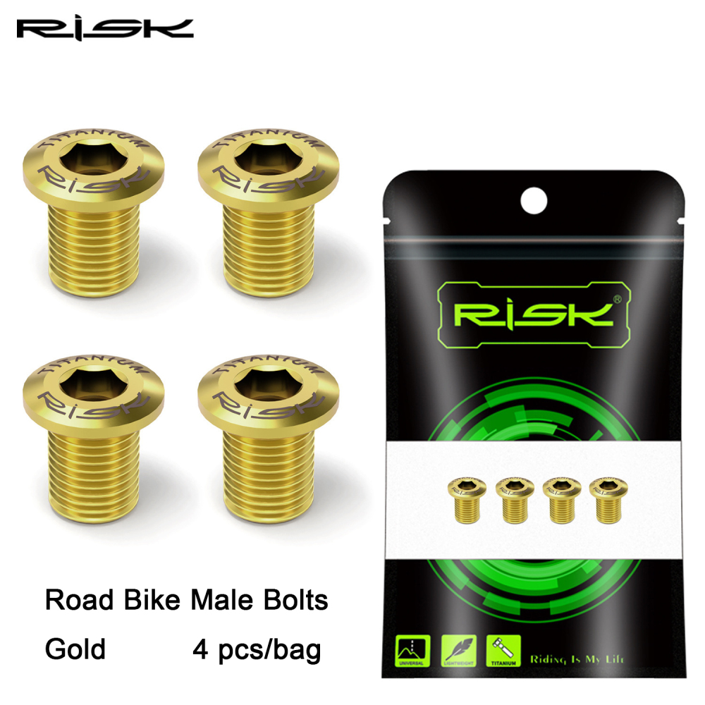 RISK road bike titanium alloy chainring bolts screws kit for 5800 UT6800 R8000 DA9000 R9100 RT049 male bolts only double chainring fit