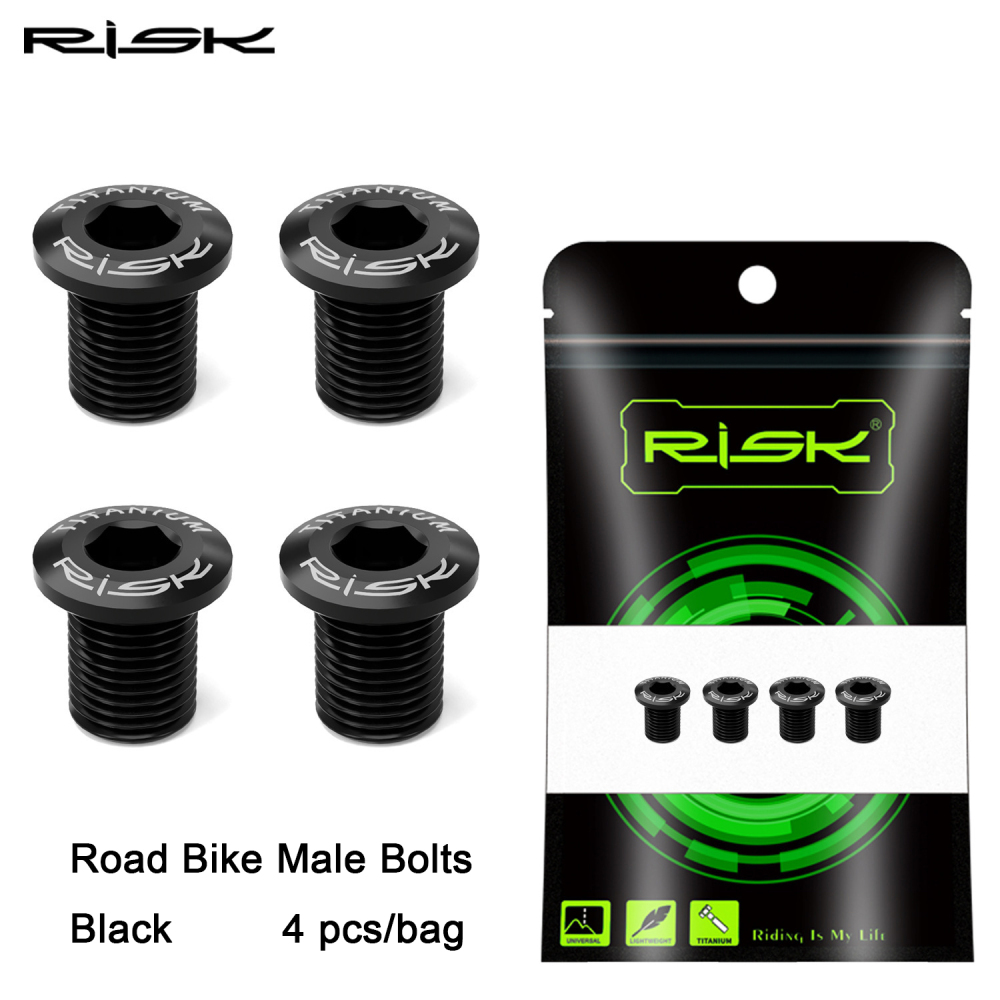 RISK road bike titanium alloy chainring bolts screws kit for 5800 UT6800 R8000 DA9000 R9100 RT049 male bolts only double chainring fit