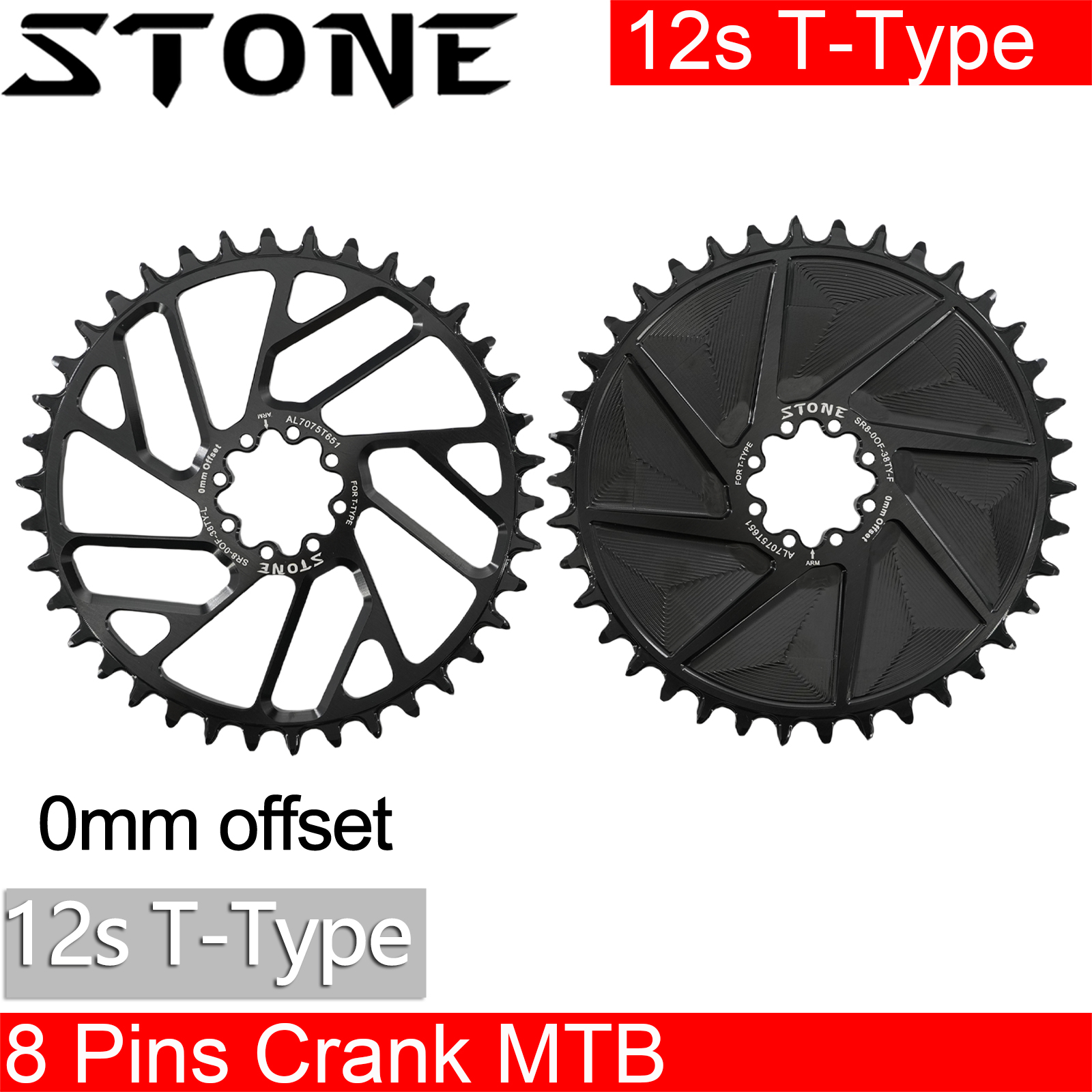 Stone Bike Chainring for AXS Flattop T-type Chain 12S 0mm Offset Direct ...