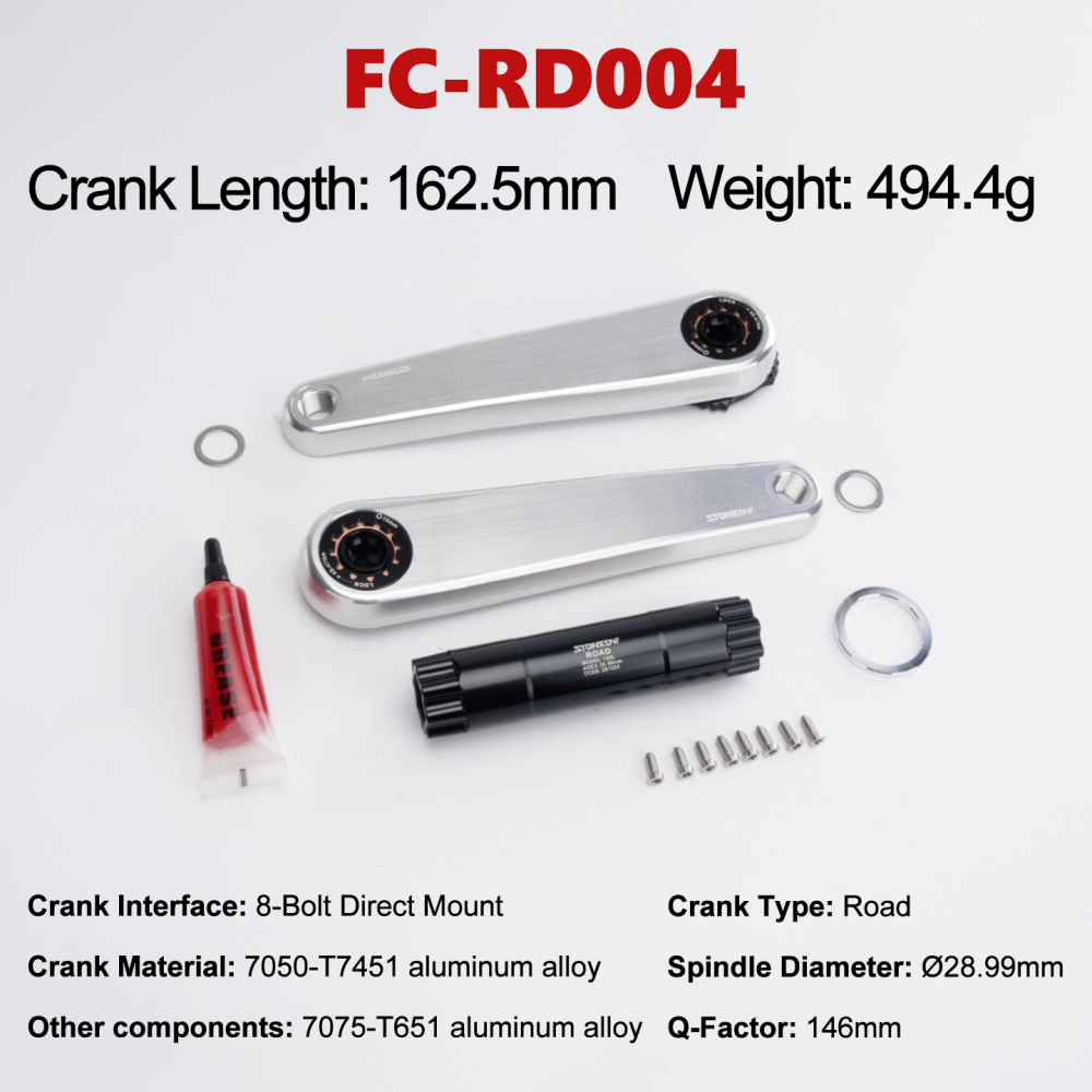 Stone Road Bike Crankset 28.99mm DUB 8 Bolts Pins Alu 7050-T7451 155 160 165 170 172.5 175mm Crank for AXS Spiders Powermeter chainring FORCE RED RIVAL 29mm gravel bike STONEDW