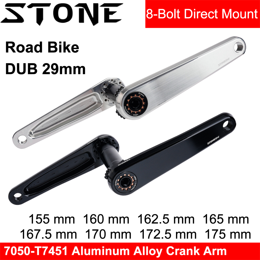 Stone Road Bike Crankset 28.99mm DUB 8 Bolts Pins Alu 7050-T7451 155 160 165 170 172.5 175mm Crank for AXS Spiders Powermeter chainring FORCE RED RIVAL 29mm STONEDW