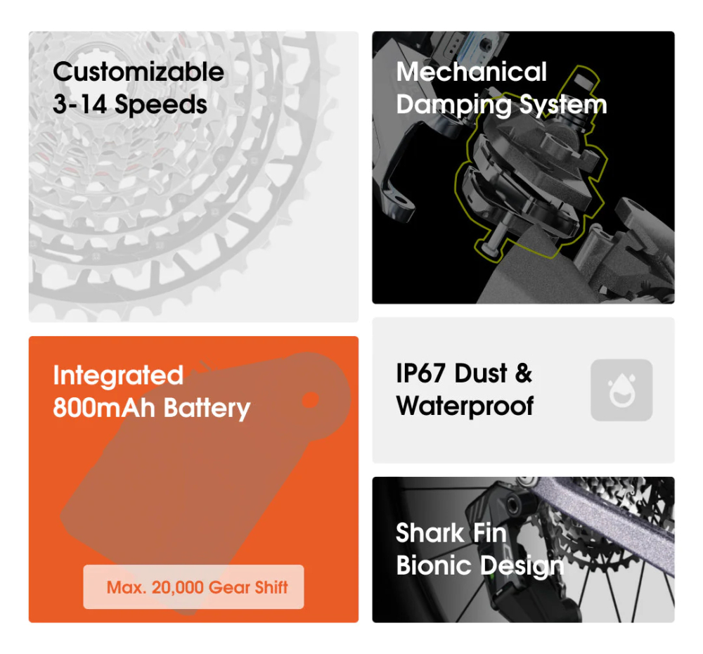 WHEELTOP EDS GeX Wireless Electronic Shifter/Derailleur (Gravel Bike)