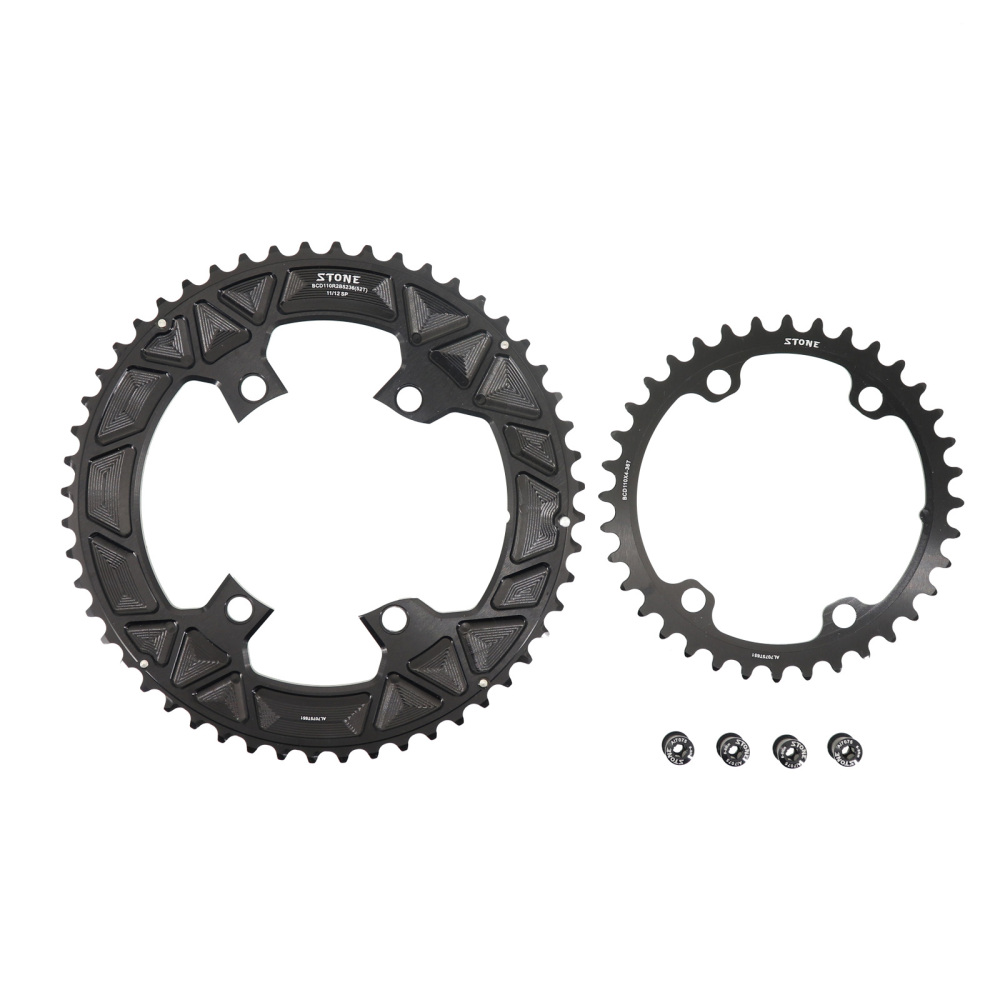 Stone 110bcd Round Double Chainring for Shimano 105 R7000 R8000 R9100 R7100 UT R8100 DA R9200 Di2 Road Bike 58 55 54 53 52 50 36T 39 40 34 48 46T