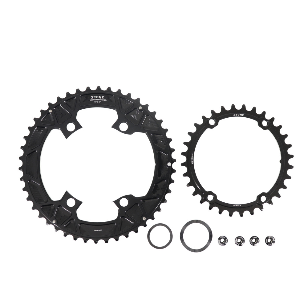 Stone 110bcd Round Double Chainring for Shimano 105 R7000 R8000 R9100 R7100 UT R8100 DA R9200 Di2 Road Bike 58 55 54 53 52 50 36T 39 40 34 48 46T