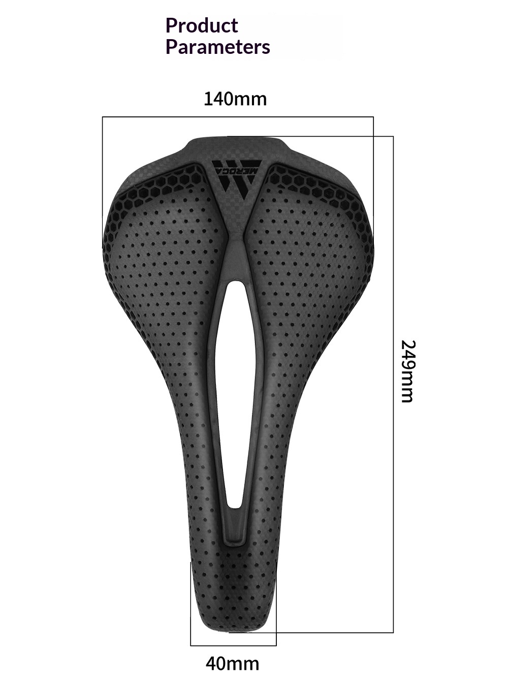 MEROCA VG R1 3D Printed Bicycle Saddle Carbon Fiber Base with Zoned Cushioning Hollow Road Bike Saddle