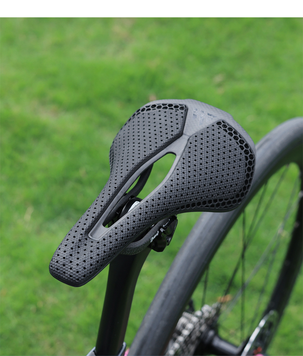MEROCA VG R1 3D Printed Bicycle Saddle Carbon Fiber Base with Zoned Cushioning Hollow Road Bike Saddle