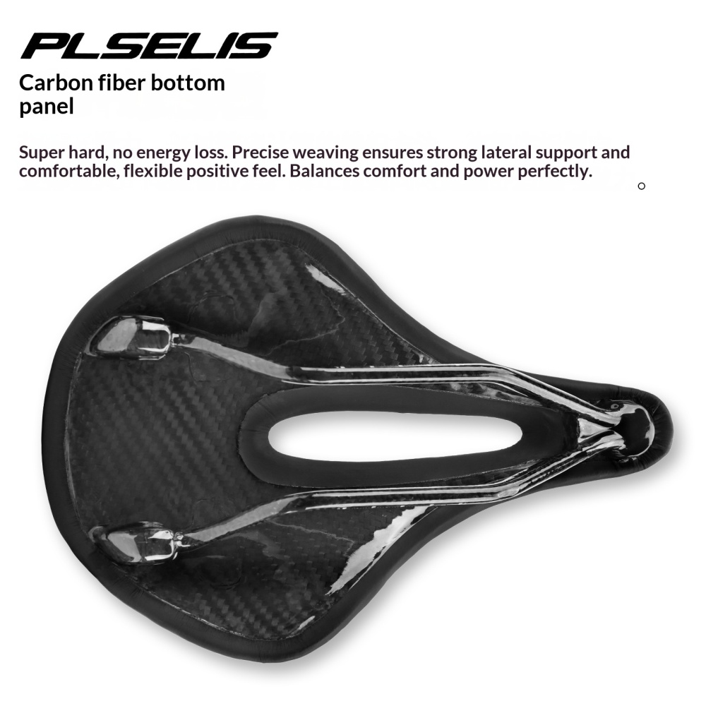 PLSELIS Carbon Fiber Bicycle Saddle Hollow Lightweight Racing Seat for MTB Road Bike Ergonomic Soft Comfort Design