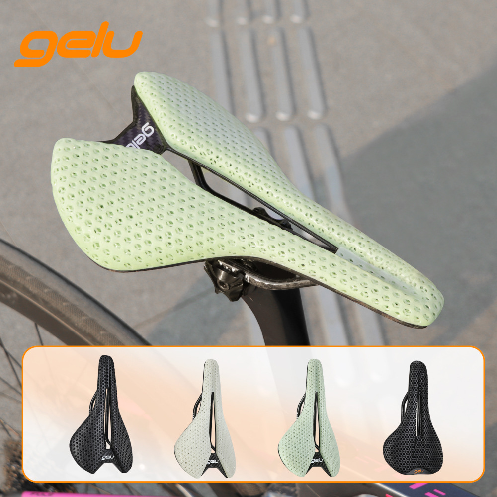 GELU T50 3D Printed Carbon Rail Road Bike Saddle Hollow Breathable Racing Saddle Lightweight