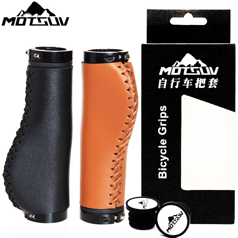 MOTSUV Mountain Bike Handlebar Grips – Ergonomic Synthetic Leather Grips with Hand-Stitched Design VXM