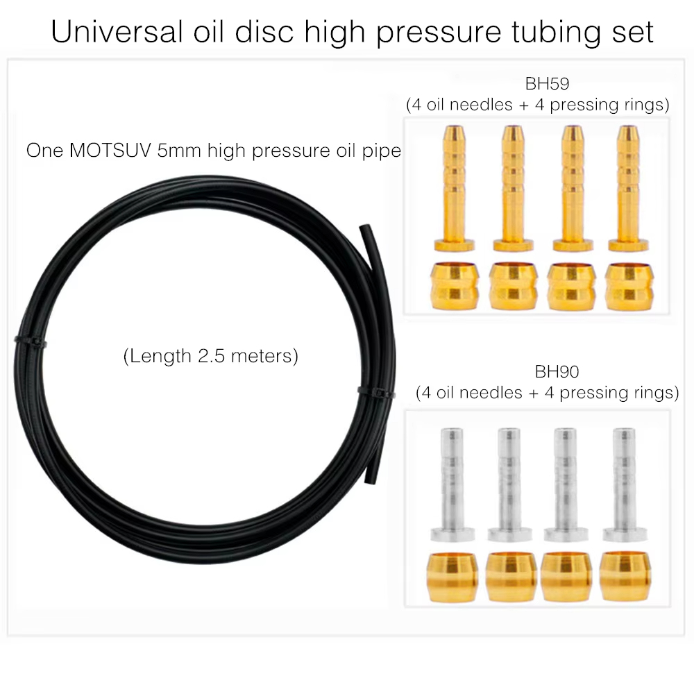 MOTSUV Bicycle Hydraulic Disc Brake Universal Oil Tube Set BH59 BH90 Pressing Ring T Needle Copper MTB Bike Brake Line Connector