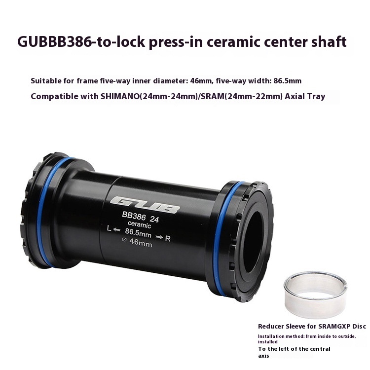 GUB BB386 EVO Bicycle Press-Fit Locking Ceramic Bottom Bracket 24mm 22mm