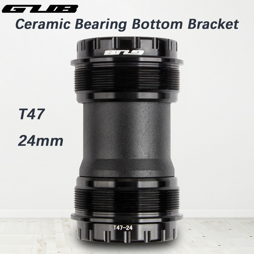 GUB Bike Bottom Bracket T47 Ceramic Bearing 24mm Spindle for Shimano MTB Road Bike Thread Width 68/73mm BB