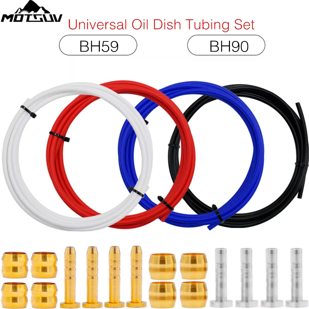 MOTSUV Bicycle Hydraulic Disc Brake Universal Oil Tube Set BH59 BH90 Pressing Ring T Needle Copper MTB Bike Brake Line Connector