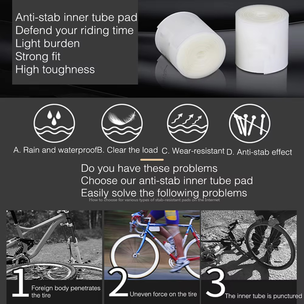 MOTSUV 2pcs Bicycle Tire Liner Proof Puncture Pad For 700C 20 26"27.5" 29er Stab-resistant Tire Pad MTB Road Bike Tire Stab Pads