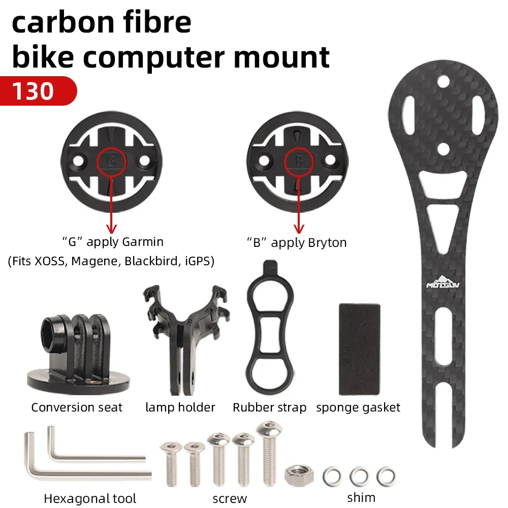 MOTSUV Bicycle Stopwatch Bracket Carbon Fiber Bike Stem Extension Computer Mount Cycling Code Table Rack Garmin Gopro Bryton