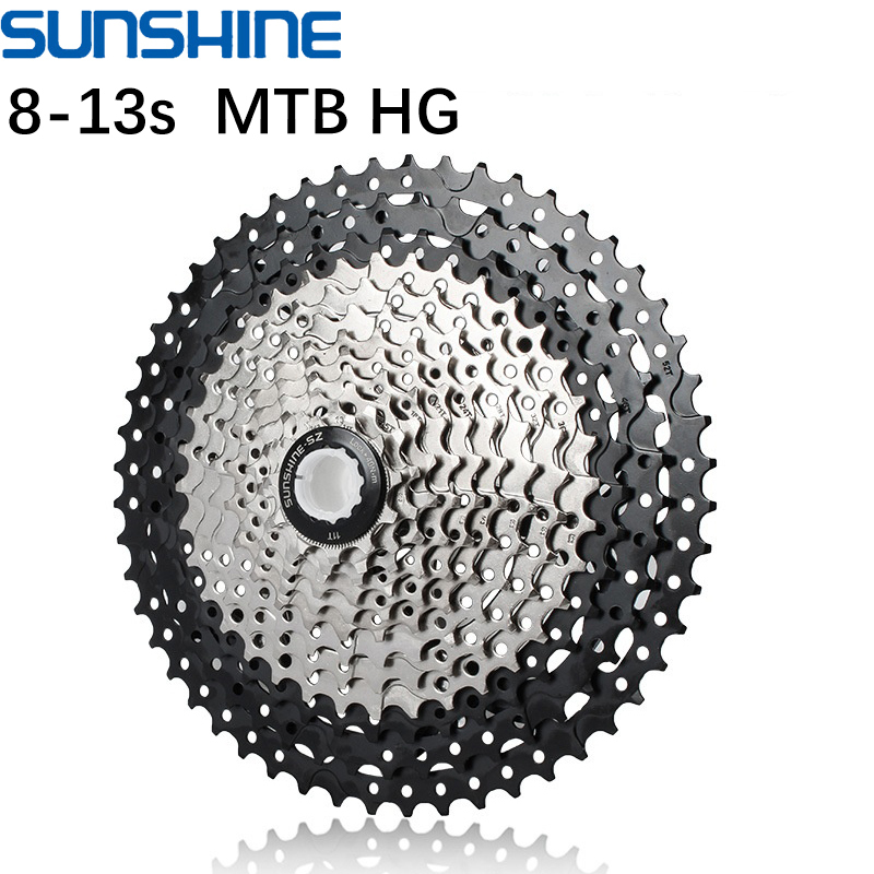 SUNSHINE HG Mountain Bike Cassette flywheel 7 / 8 / 9 / 10 / 11 / 12 / 13 Speed 11-28T 30T 32T 34T 36T 40T 42T 46T 50T 51T 52T High-Strength Steel Freewheel Compatible with Shimano SRAM MTB