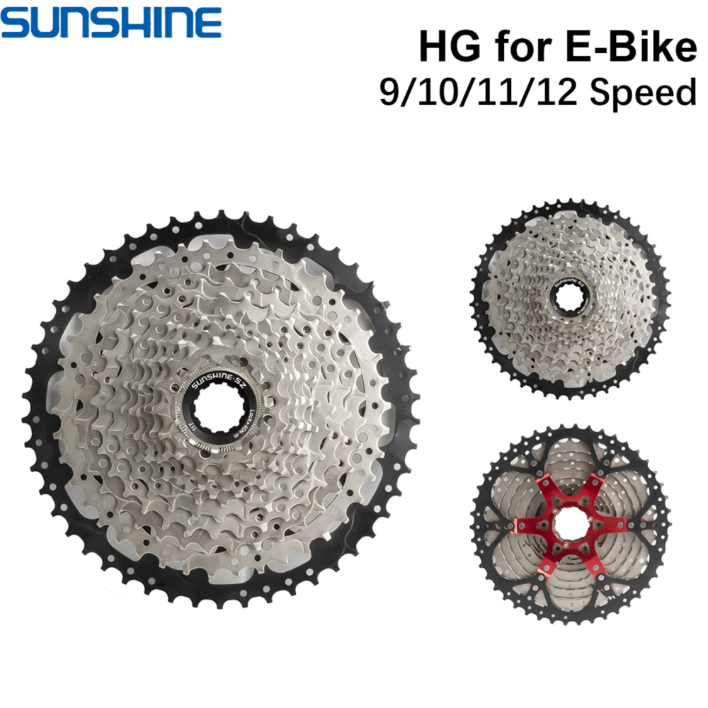 SUNSHINE E-Bike HG Cassette flywheel for 8 / 9 / 10 / 11 / 12 Speed 12-36T / 42T / 46T / 50T Compatible with Electric Assist Bikes