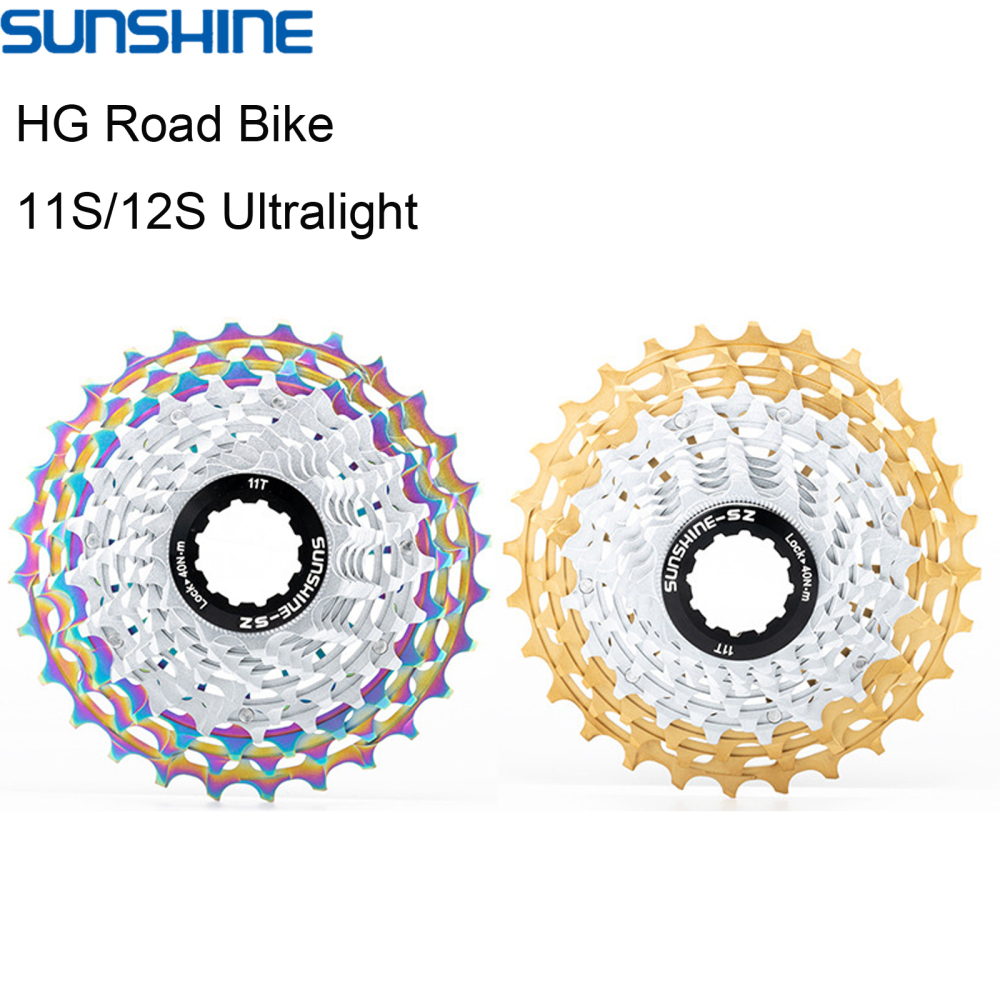 SUNSHINE Ultralight 11 12-Speed HG Road Bike Cassette 11-28T/30T/32T/34T/36T Hollow Compatible with Shimano 105 Ultegra R7000 R8000 R9100 R7100 R8100 R9200